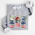 Flowers in Mason Jars, All American, Patriotic Sweatshirt