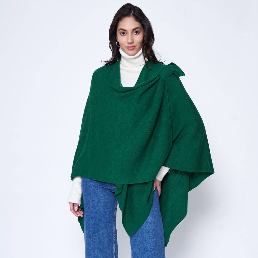 Solid Ruana with Shoulder Strap