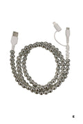 ..0102 Tik Tok Beaded Dual Usb Fast Charging Cable
 SI-29036