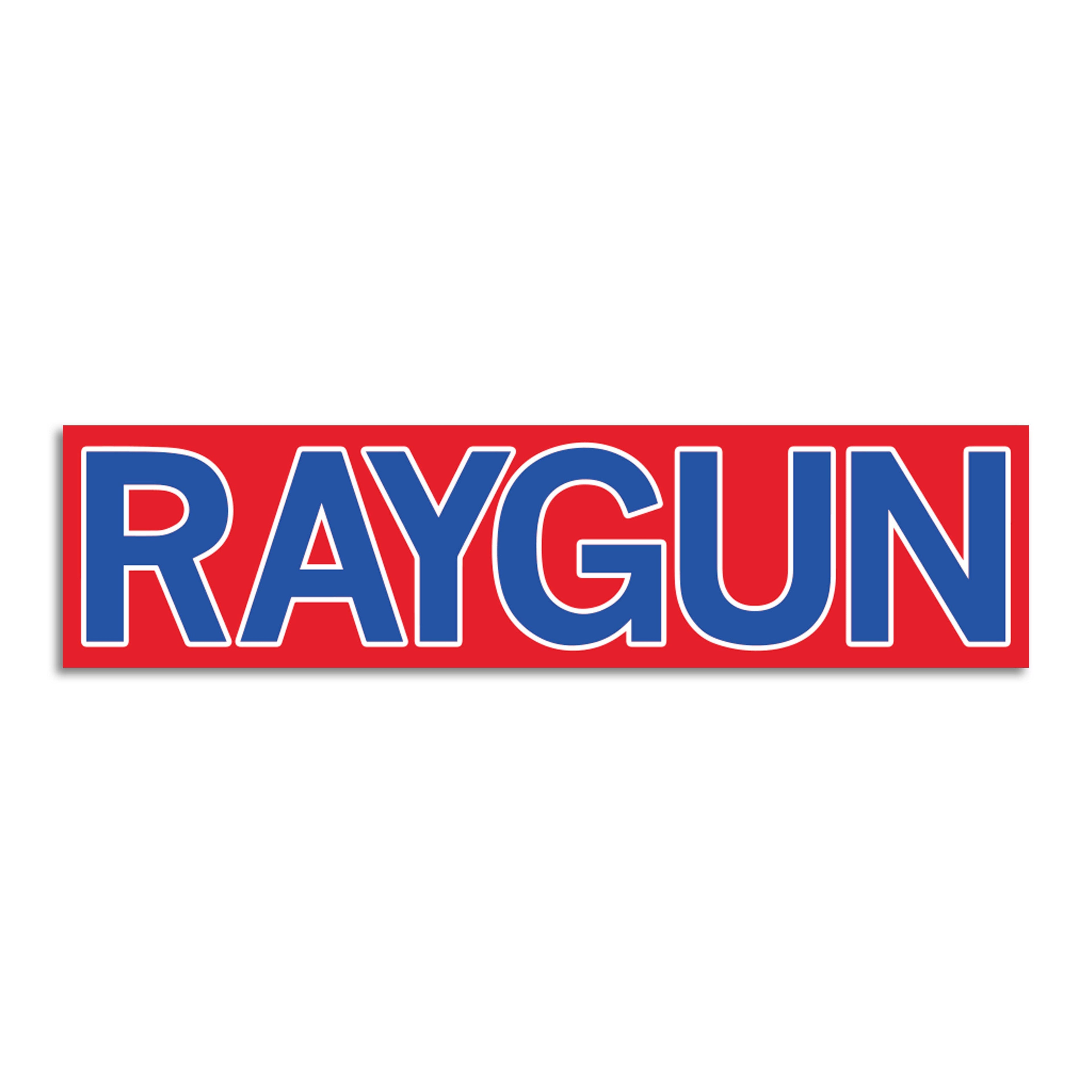 RAYGUN Block Text Logo Red & Blue Die-Cut Sticker