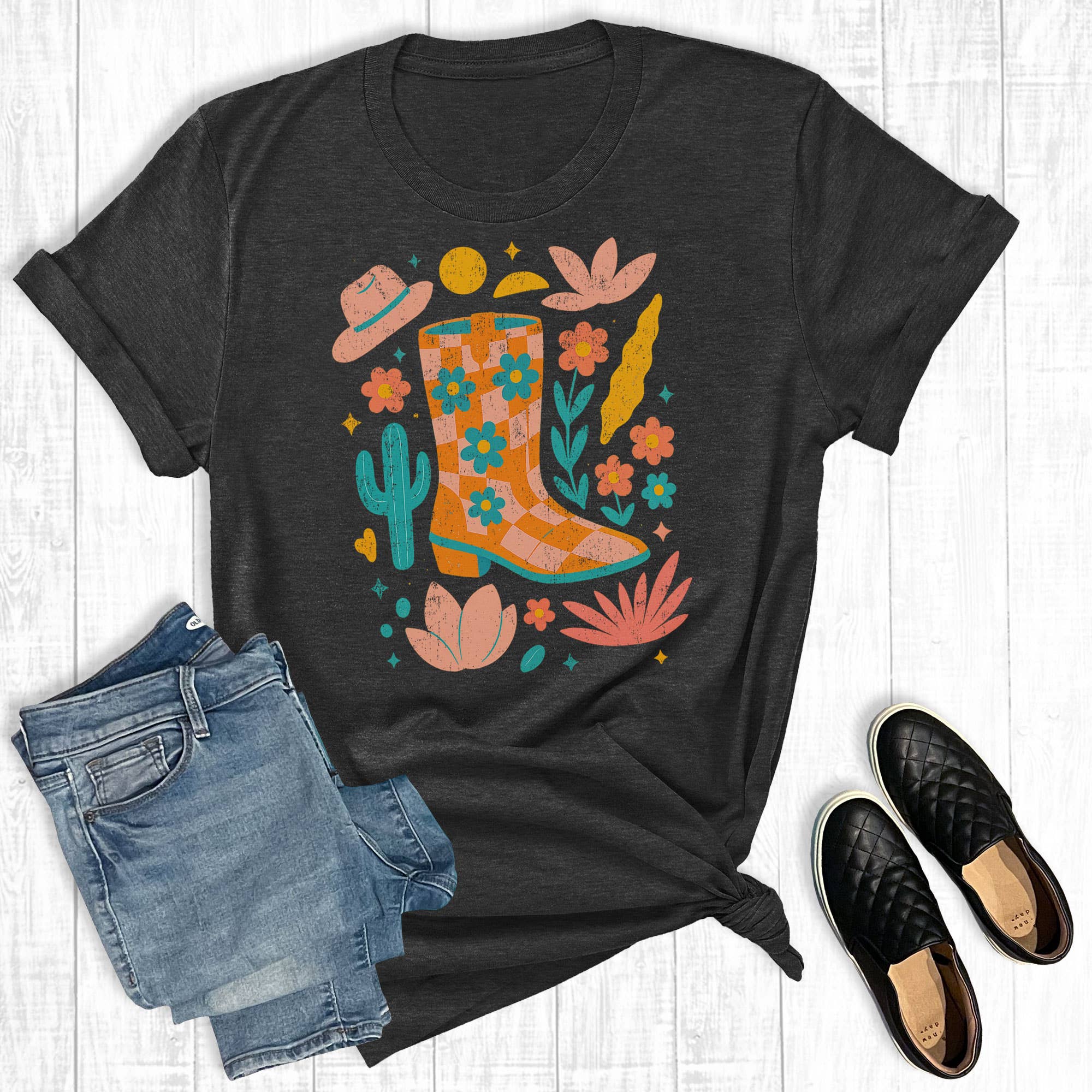 Western Boho Summer Cowgirl Graphic Tee