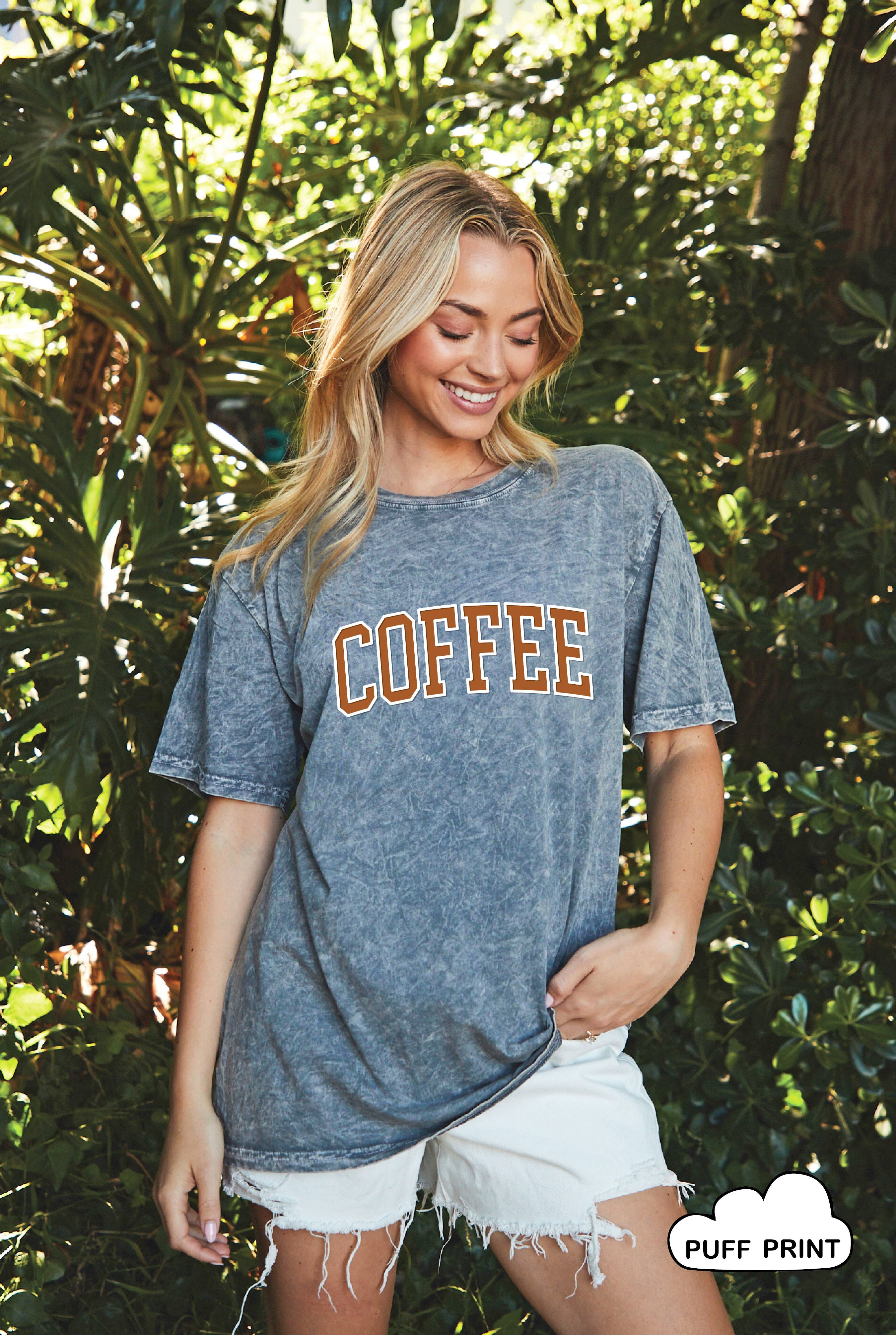 Coffee Puff Oversized Graphic Top