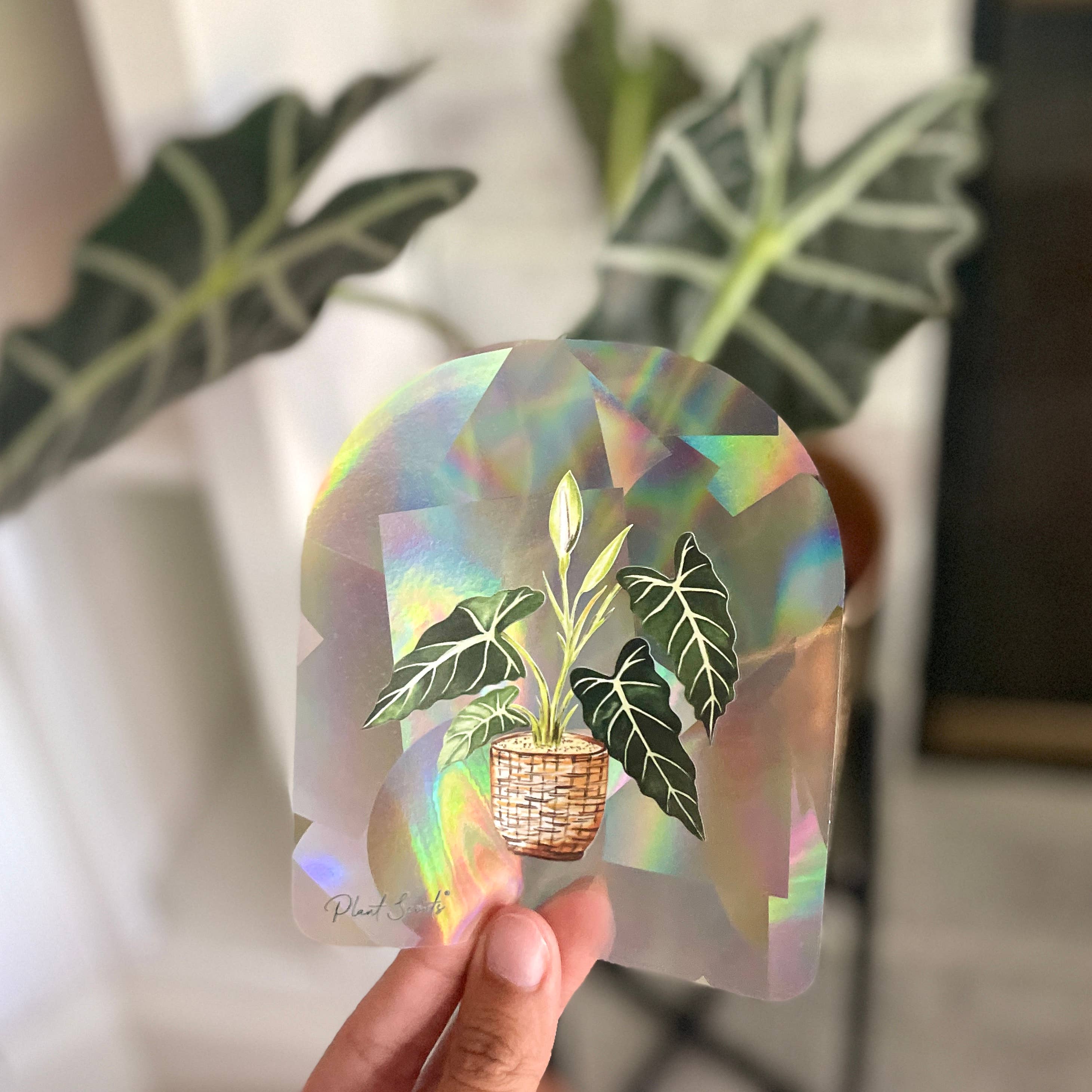 Suncatcher Window Decal Sticker Crystal - Alocasia