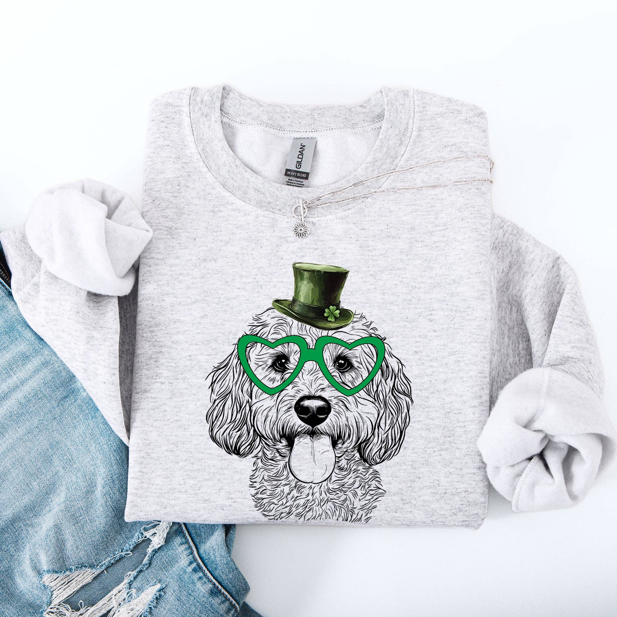 Cockapoo, Dog, St Patrick's Day, Lucky, Irish Sweatshirt