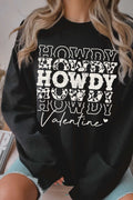 Howdy Valentine Graphic Brushed Sweatshirts