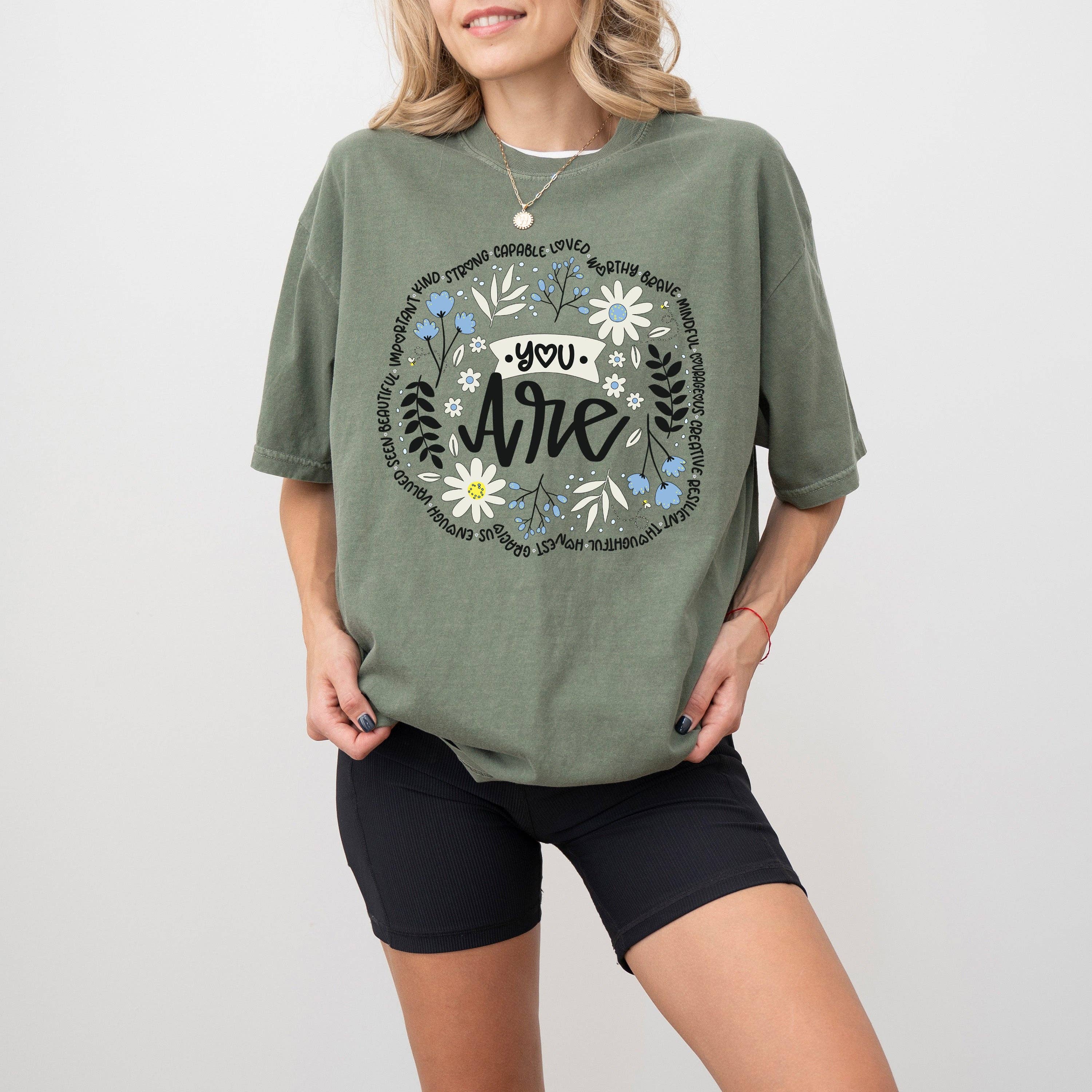 Positivity & Self Care Retro Floral T-Shirt