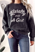 Literally Just A G Mineral Graphic Terry Sweatshirts