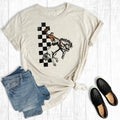 Checkered Western Bucking Horse Graphic Tee
