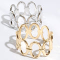 Connected Oval Shape Gold&Rhodium Plated Bracelet