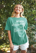 Beach Club Oversized Mineral Washed Graphic Top