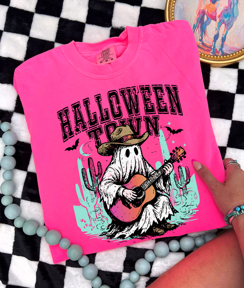 Ghost Guitar Western  - Comfort Color Hot Pink