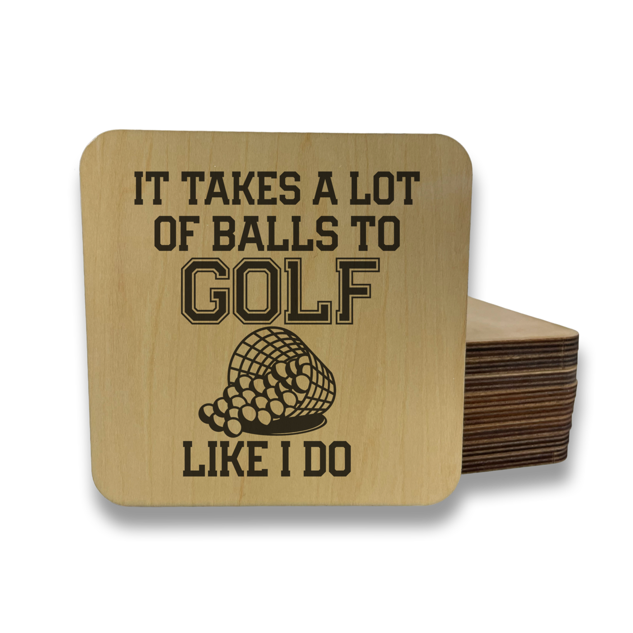 It Takes A Lot of Balls To Golf  Magnet/Drink Coaster