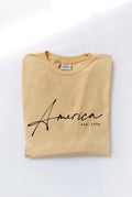 America Est.1776 Mineral Washed Graphic Top