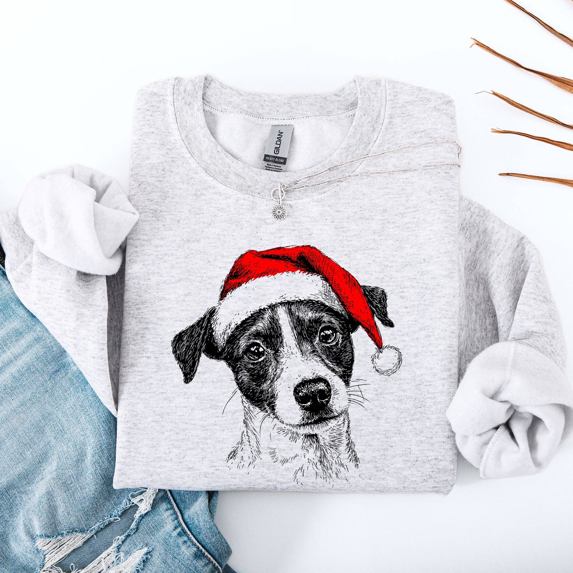 Jack Russell, Santa, Terrier Dog, Christmas, Pet Sweatshirt