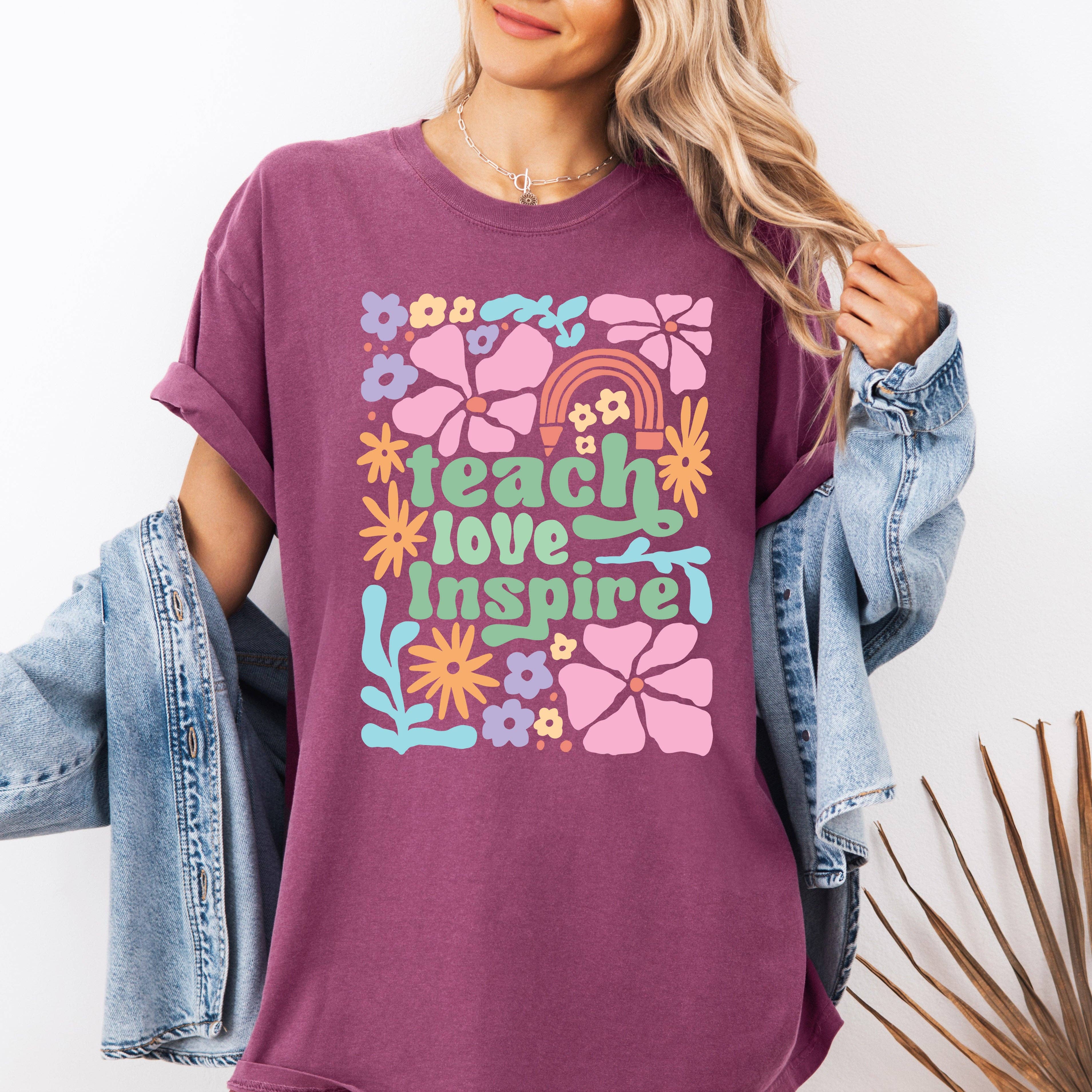 Teach Love Inspire, Teacher Boho First Day of School T-Shirt