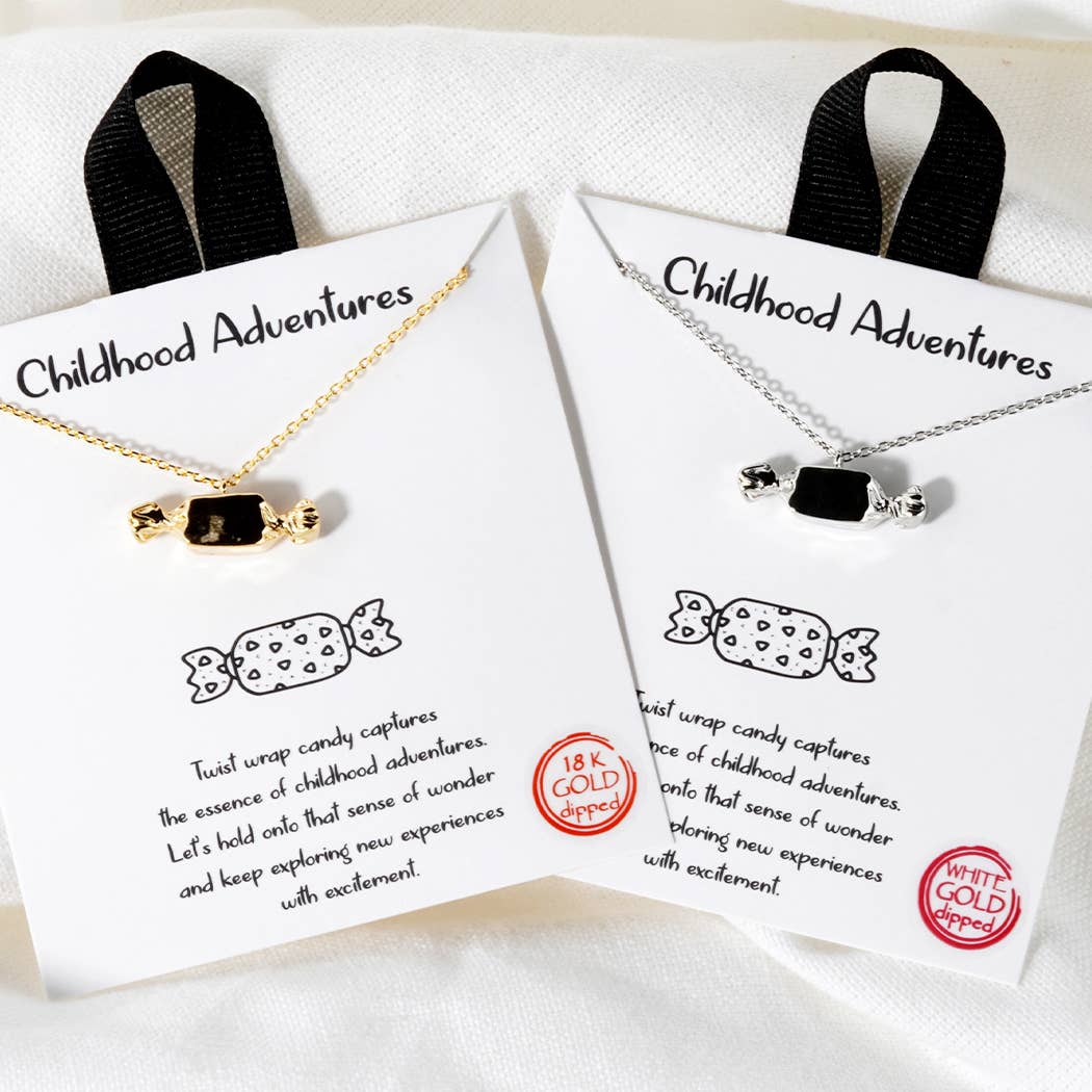 Childhood Adventures Candy Pendant Gold Dipped Necklace