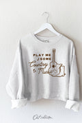 Play Me Some Country Music  Mid Graphic Sweatshirt