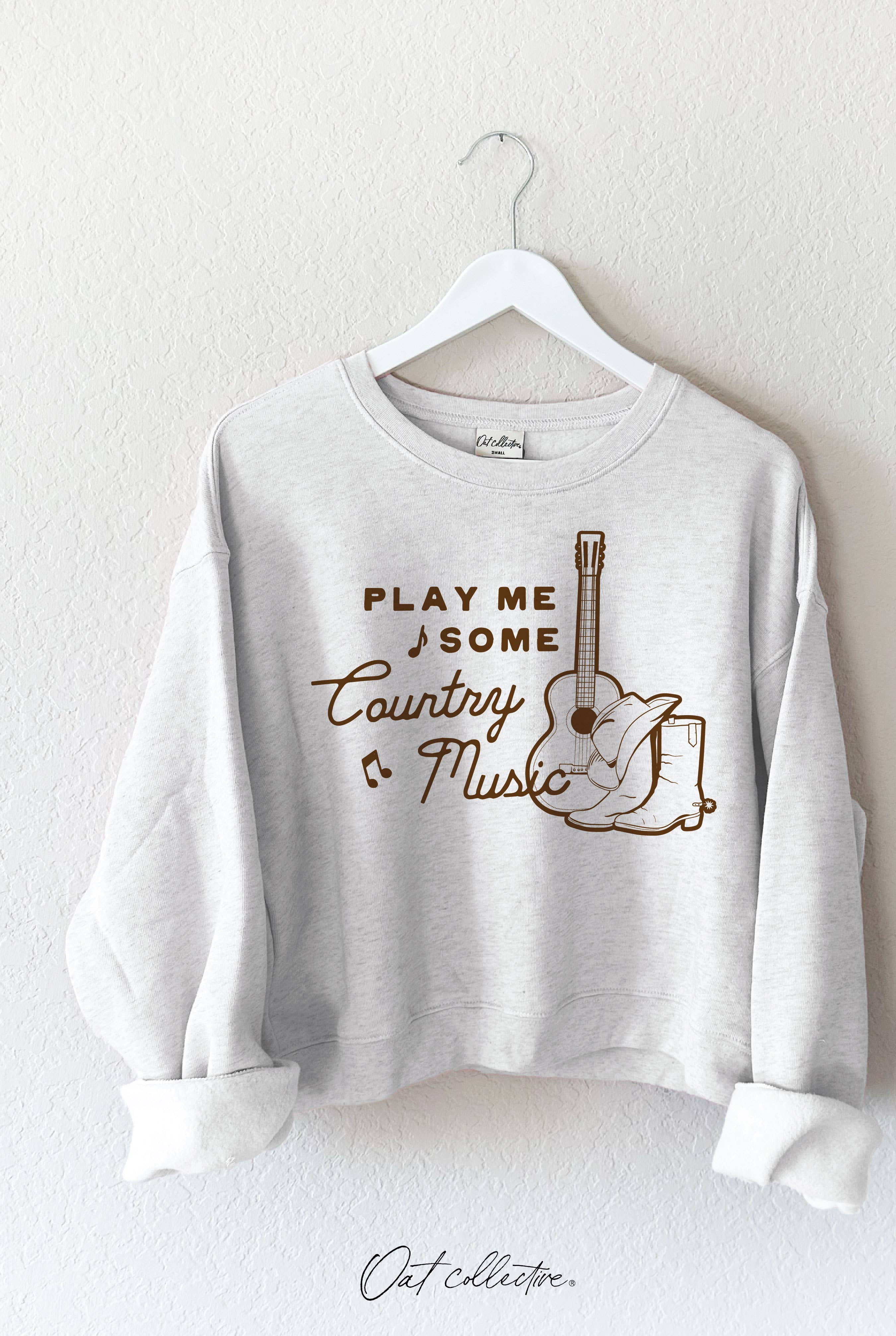 Play Me Some Country Music  Mid Graphic Sweatshirt