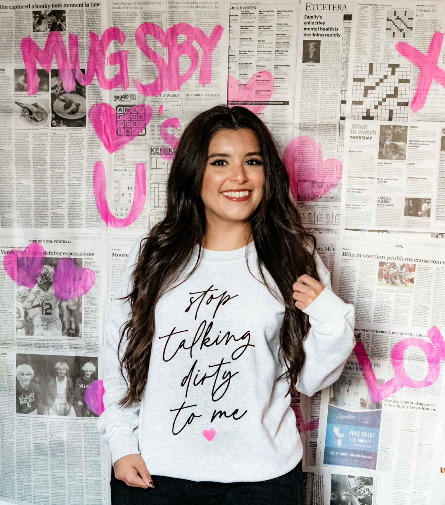 Valentine's Day Crewneck Sweatshirt, Stop Talking Dirty