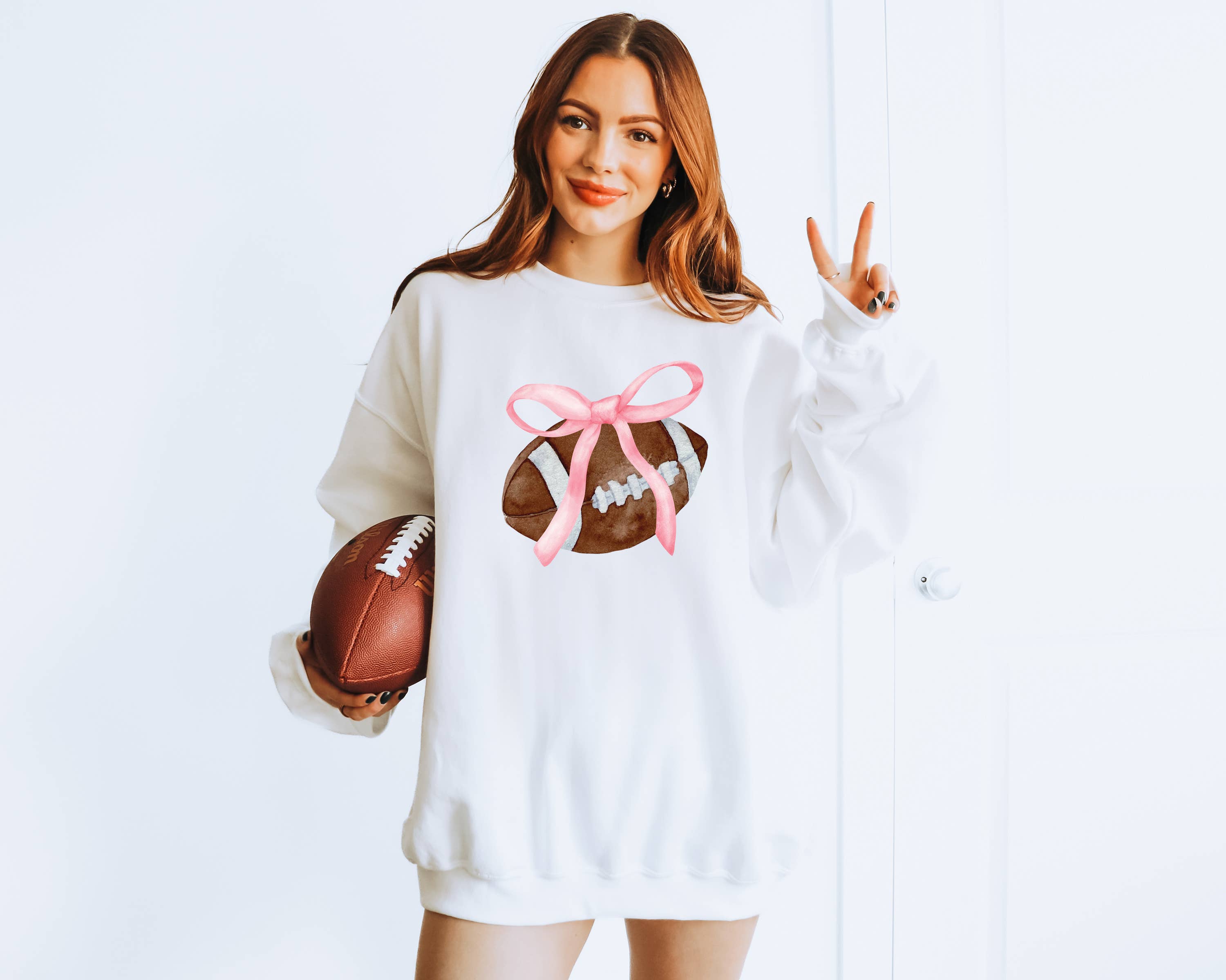 Bow Sweatshirt, Game Day Sweatshirt, Coquette, Game Day