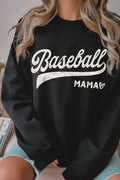 Baseball Mama Graphic Brushed Sweatshirts