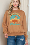 Women Montana Graphic Print Pullover Sweater Top