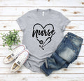 Nurse Heart Stethoscope T-Shirt