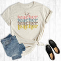 Teacher Stacked Easter Bunny Graphic Tee