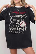 Summer Nights & Ballpark Baseball Oversize Graphic Tshirts
