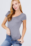 Double Scoop Neck Fitted Cotton Bodysuit