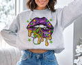 Mardi Gras Lips Beads Stars - Cute Party Nola Sweatshirt