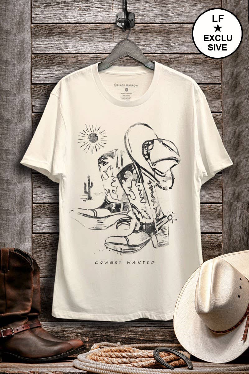 Cowboy Wanted Boots Graphic Top