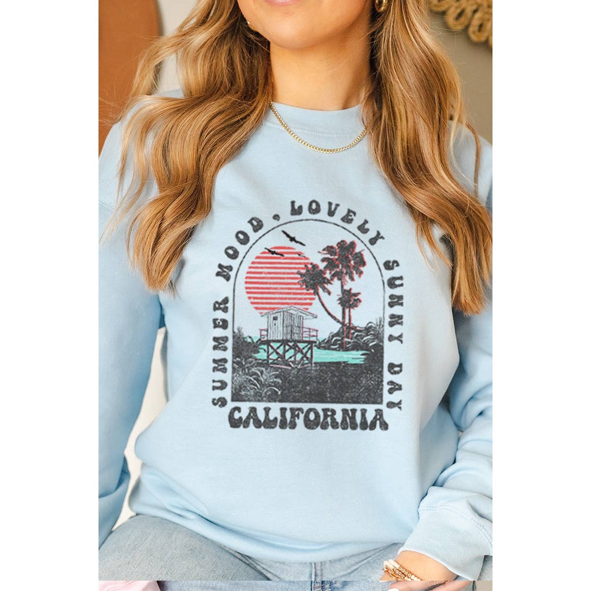 California Beach Vintage Graphic Sweatshirts