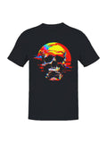 Glitch Skull Neon Sunset Fusion Men's T-Shirt