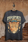Free Spirit World Tour Leopard Graphic Top