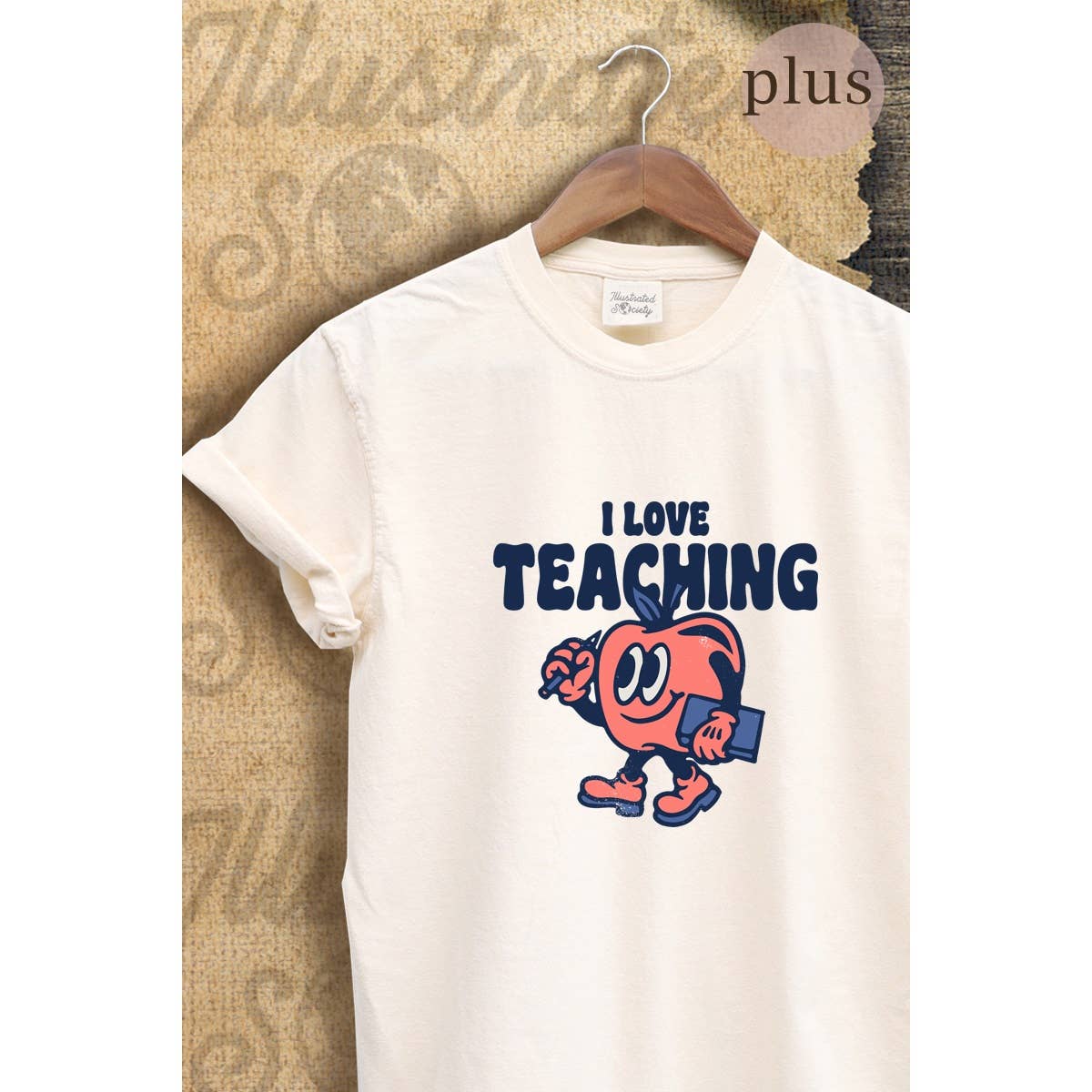 I Love Teaching Vintage Graphic Plus Tee