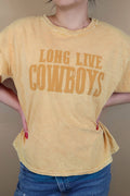 Long Live Cowboys Puff Print Graphic Tshirts