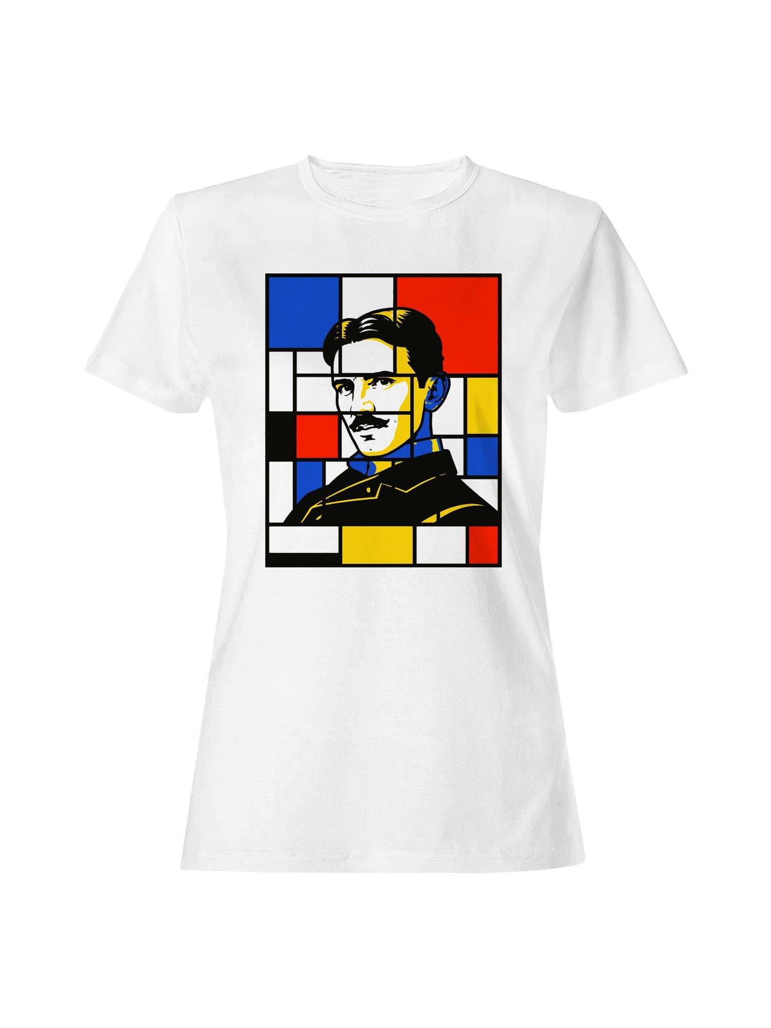 Mondrian-Inspired Inventor Portrait Women's T-Shirt