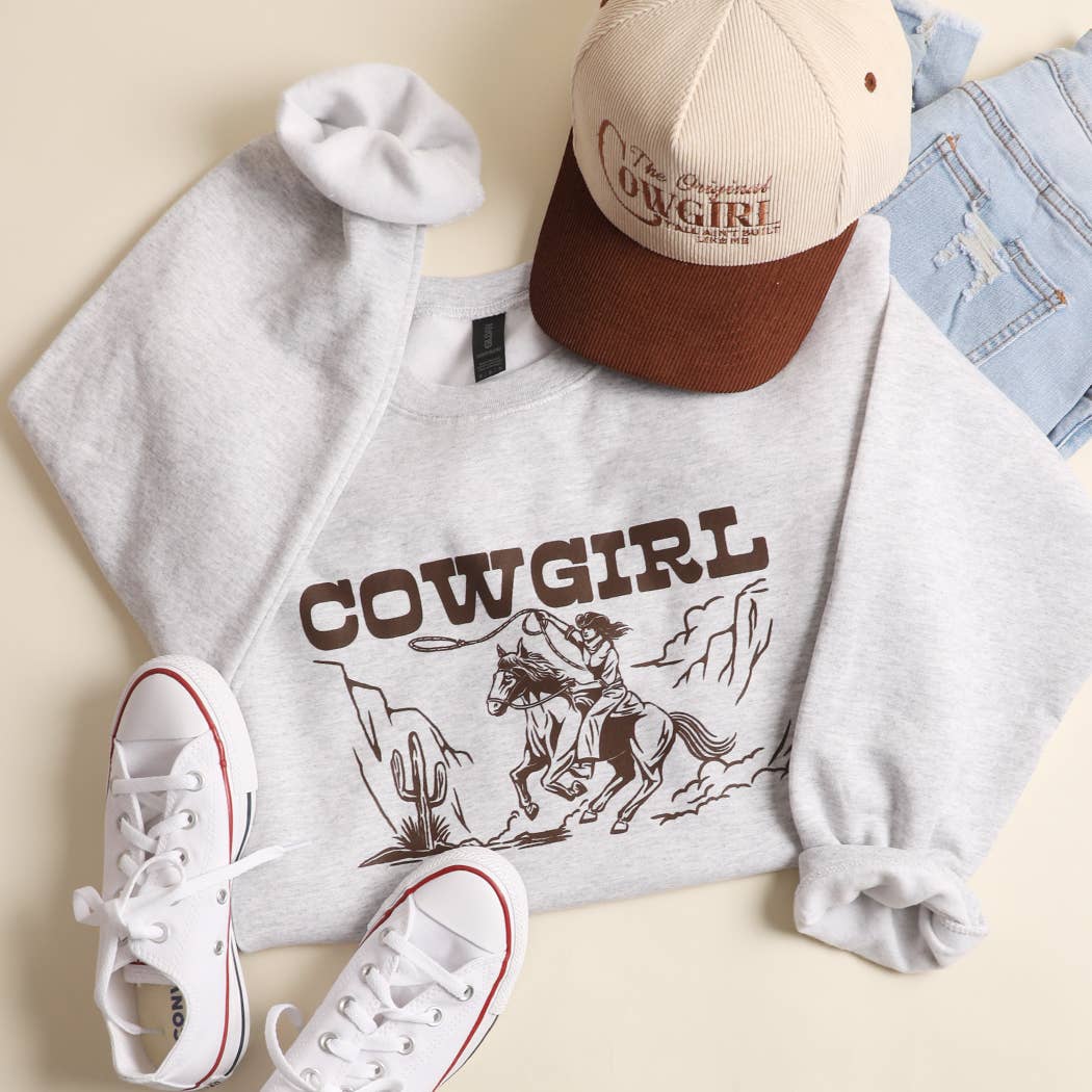 Cowgirl Western Scene Heavyweight Fleece Sweatshirt