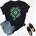 Aztec Cowhide St. Patrick's Day Shamrock Graphic Tee