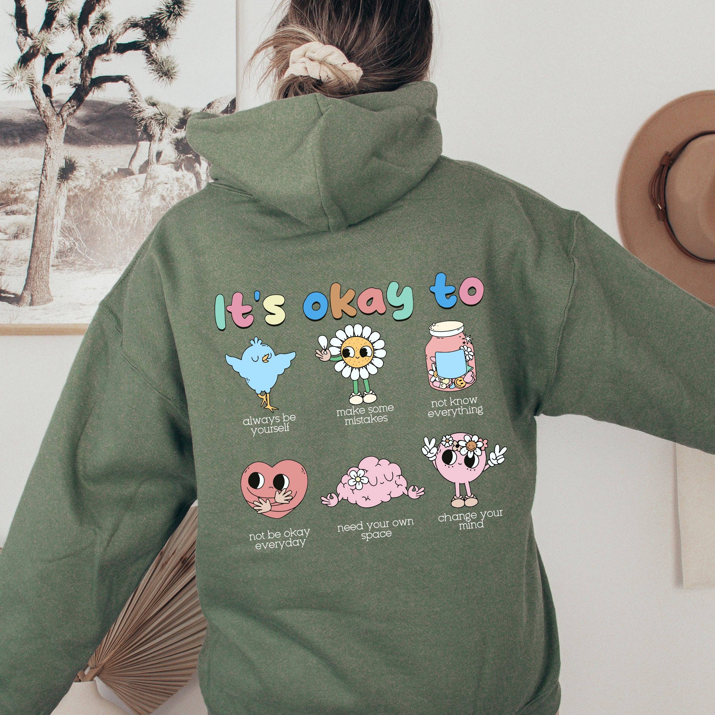 It's Ok To, Positivity, Kindness, Mental Health, Hooded Swea