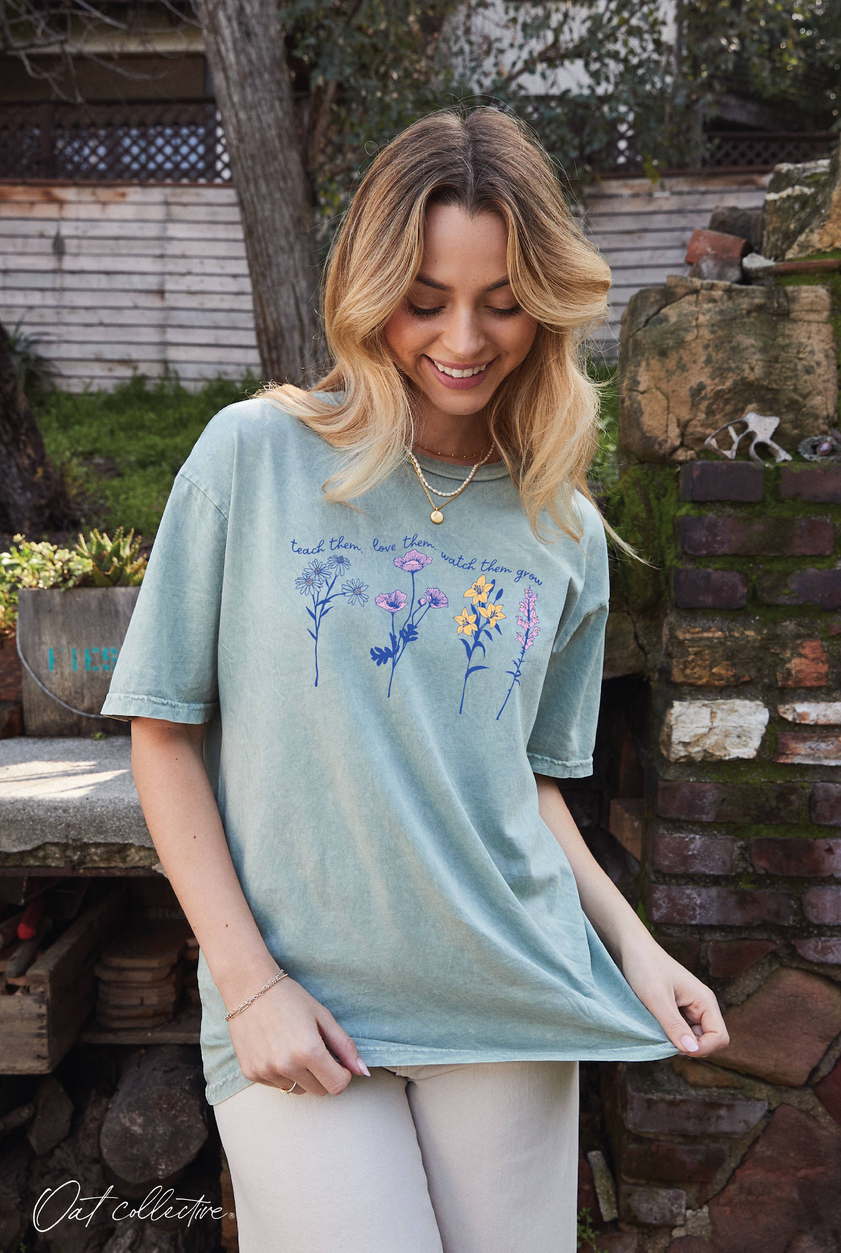 Love Them, Teach Them, Watch Them Grow Mineral Graphic Top