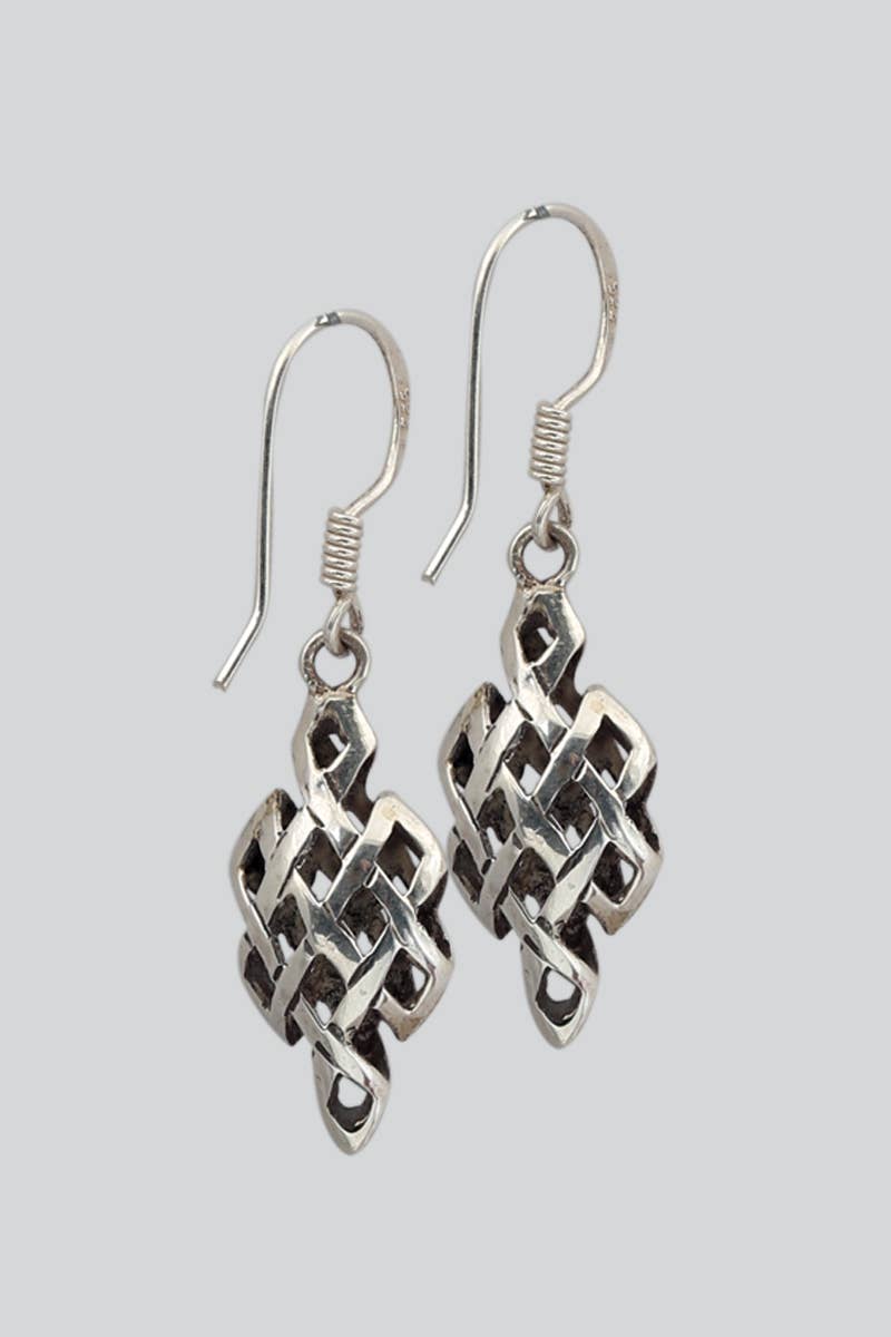 Endless-Knot Sterling Silver Earrings (ER-03)