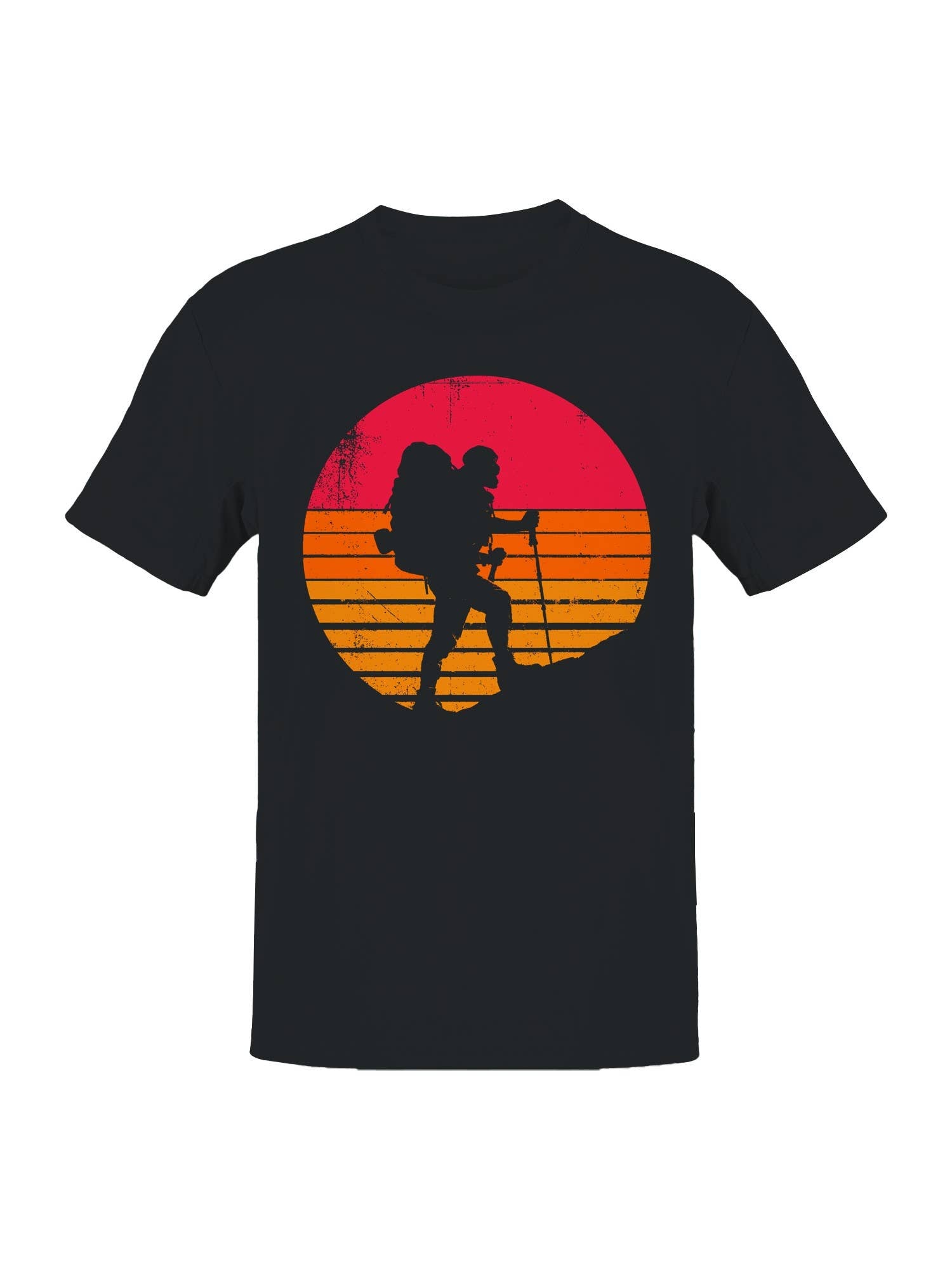 Retro Sunset Hiking Adventure Men's T-Shirt