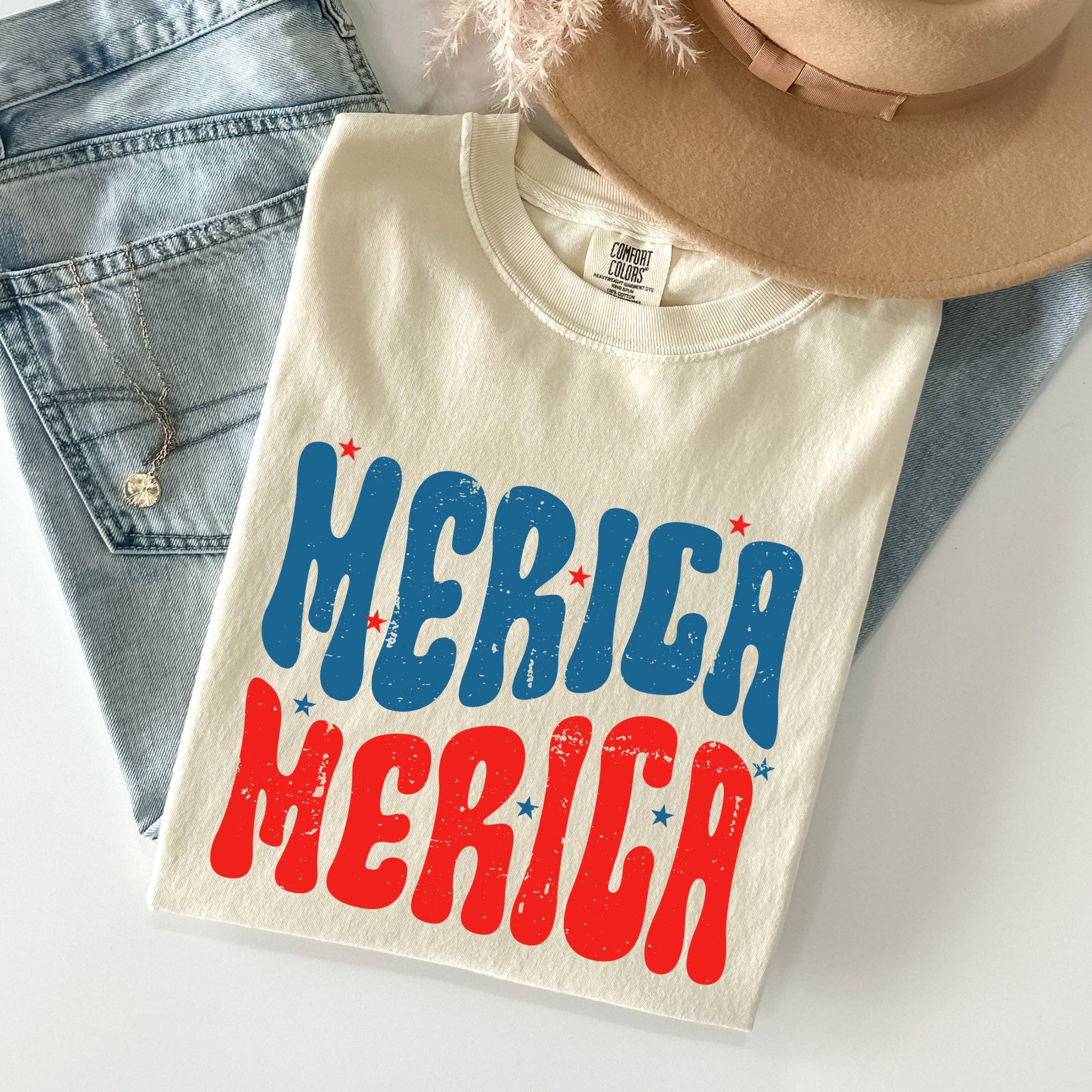 Retro 'merica, America, Red White Blue, Patriotic, Tshirt
