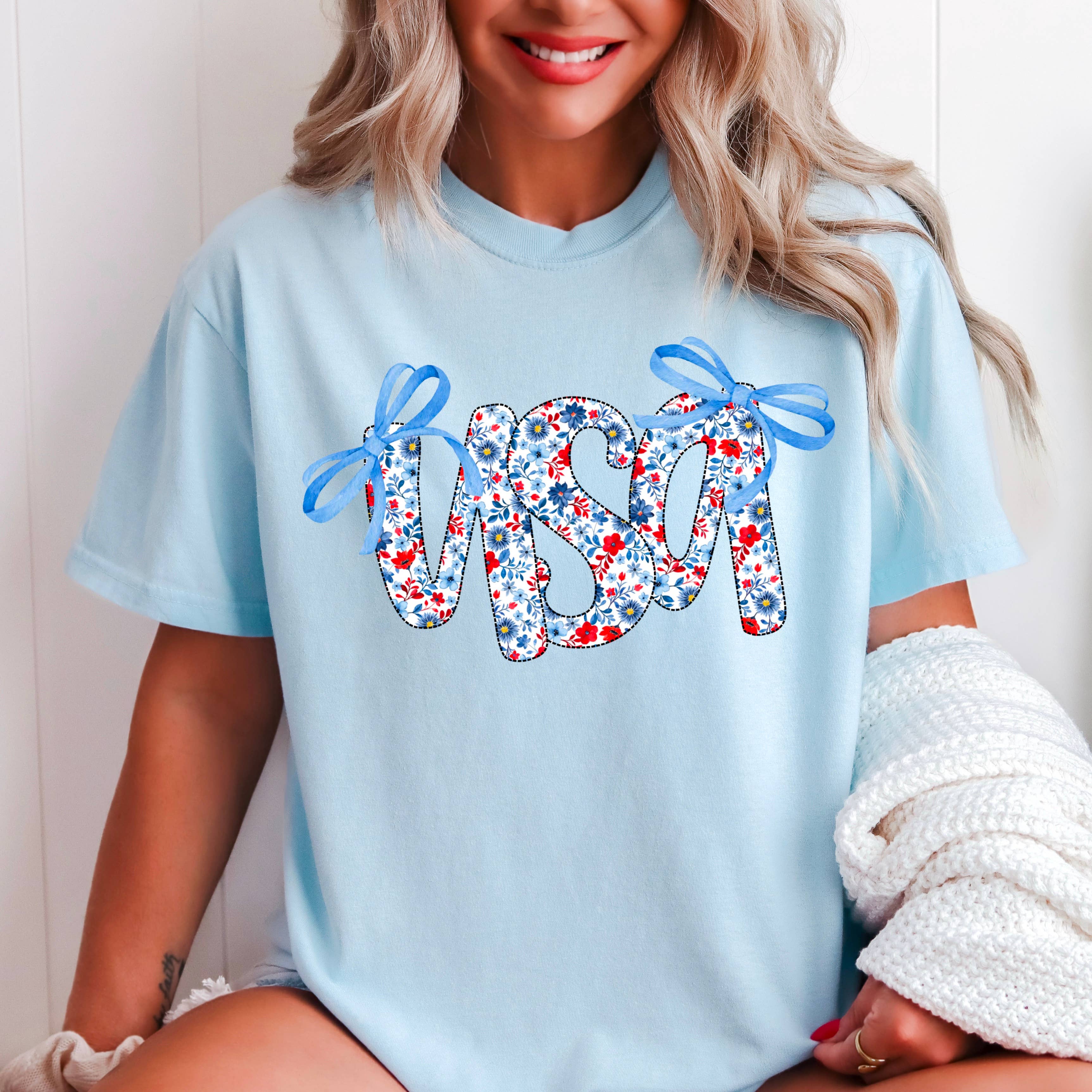 USA  Women’S July 4th Graphic Shirt | Comfort Color