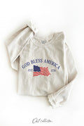God Bless America Est. 1776  Thermal Vintage Pullover