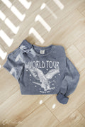 World Tour Rock N Roll Mineral Washed Long Sleeve Graphic