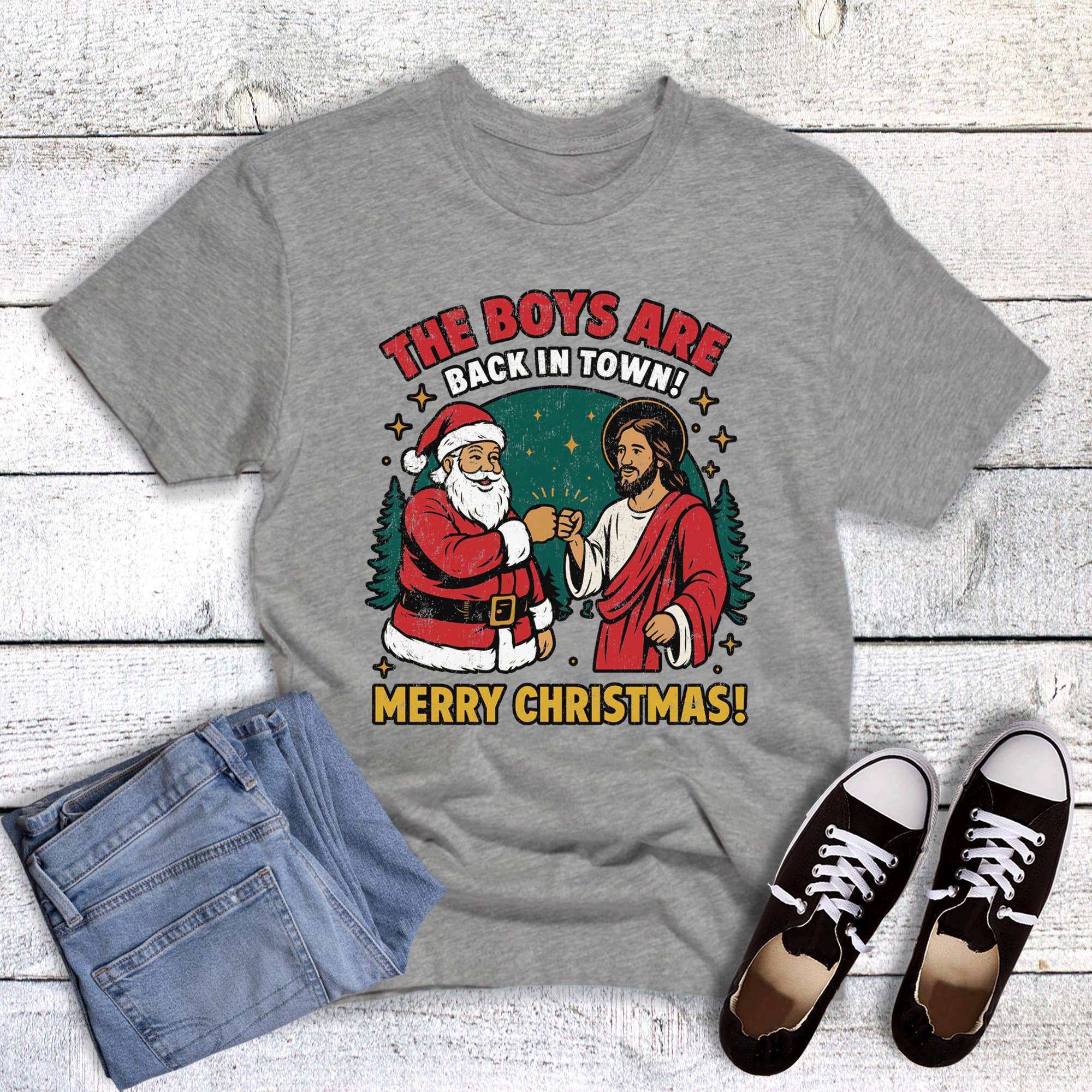 Funny Christmas the Boys Are Back in Town Graphic Tee