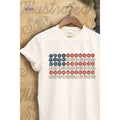 Flower American Flag  Vintage Graphic Plus Tee